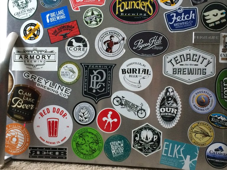 Our collection of brewery stickers from around the United States.