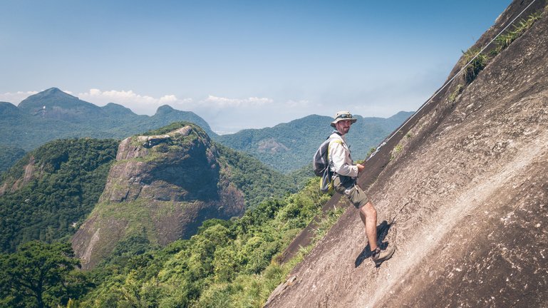 Rapeling down the Climbing section