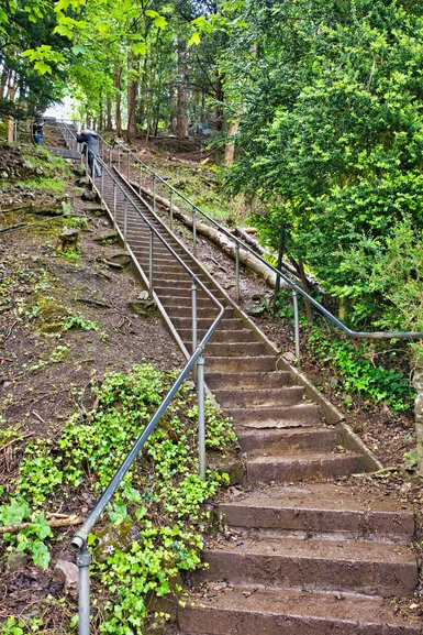 Part of the way up the 274 steps up Jacob's Ladder