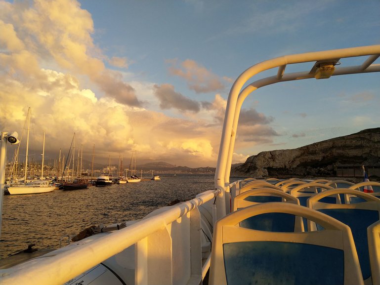 Boat ride back from Frioul Archepeligo near dusk