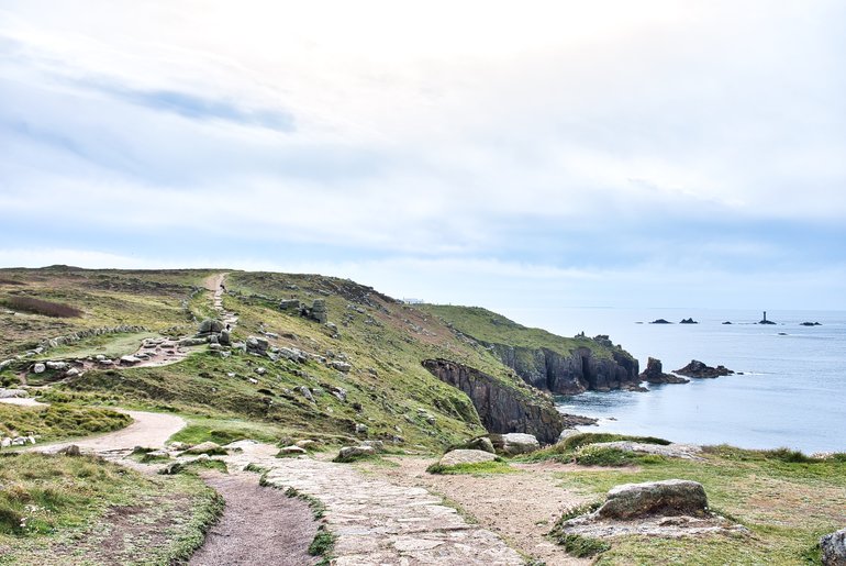 The rocky Coastal Path that is level but uneven