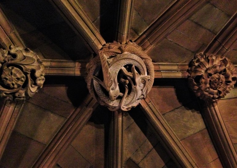 Some of the detail on the corridors ceiling