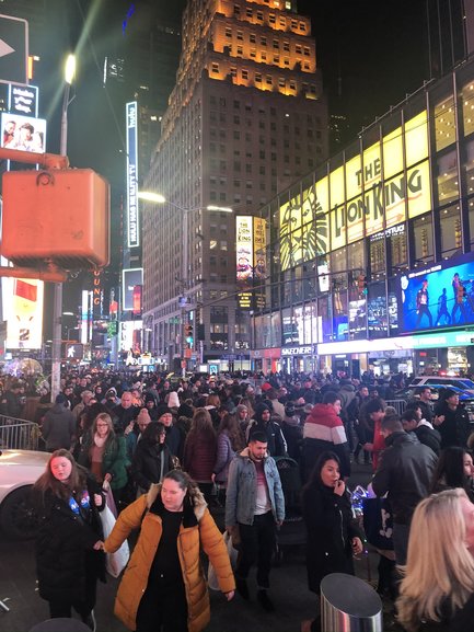 Crowded streets near Times Square