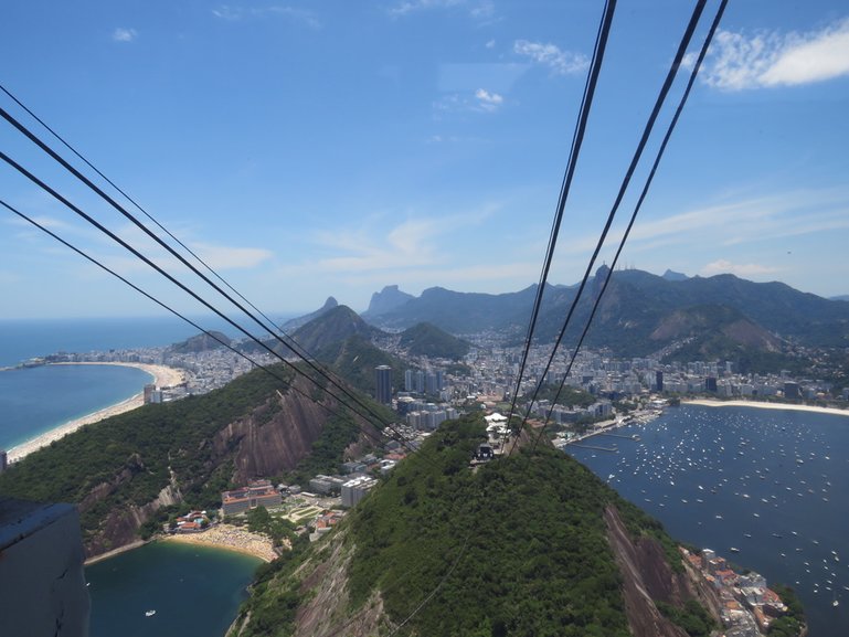 Going up Sugarloaf in the cable car