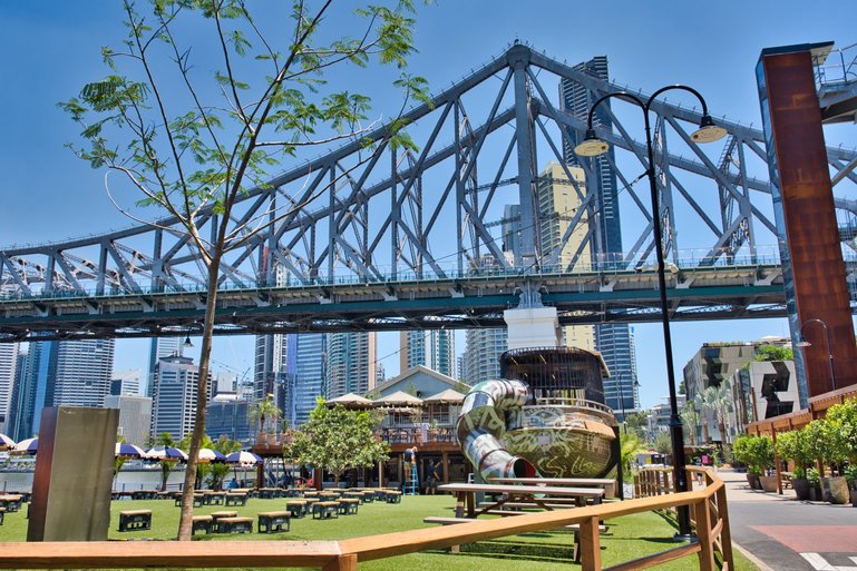 The Wharves sit under the Story Bridge