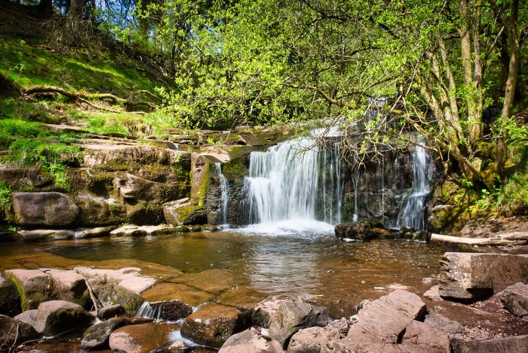 A great view of the waterfall after a scramble down the rocks