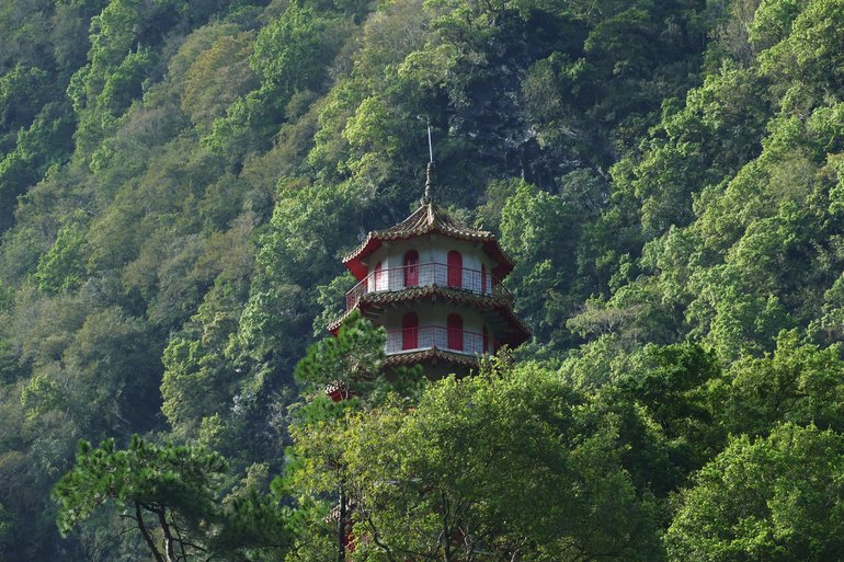 Changuang Temple Bell Tower, located at the end of the Eternal Spring Shrine Trail