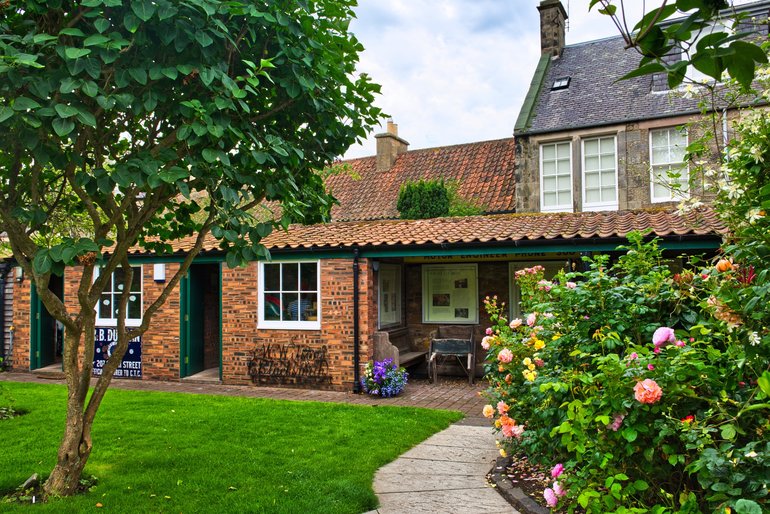 The tranquil gardens at the back of the house