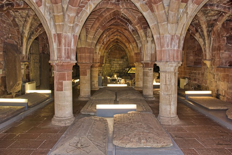 The Museum is down in the cloisters and has old tombstones and stonework from the Cathedral ruins