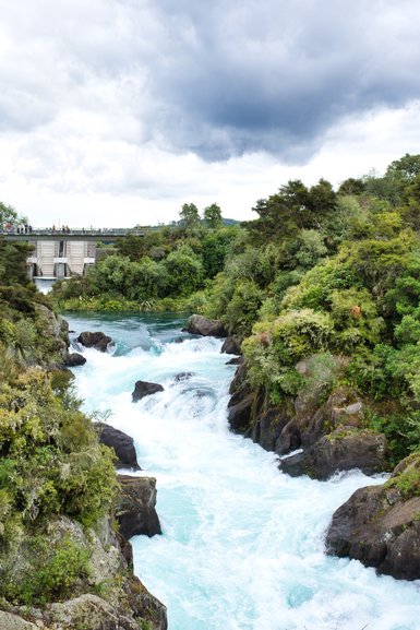 The Aratiatia Rapids rushing down from the open gates