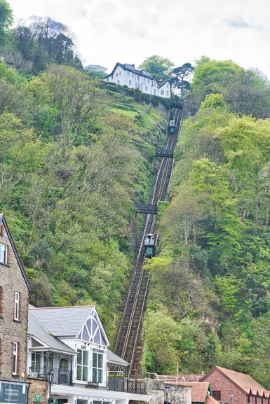 The Cliff Railway going up and down the cliff-face