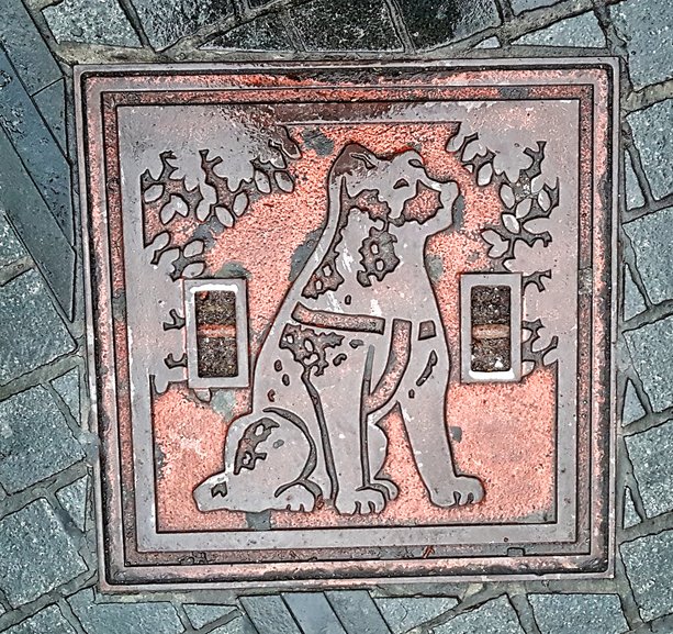 Manhole cover from Shibuya with the dog Hachiko