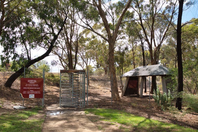 The entrance to the Historic Mine site area.