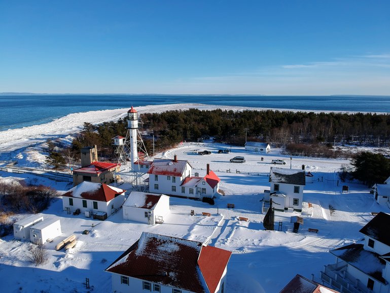 Whitefish Point lighthouse in January