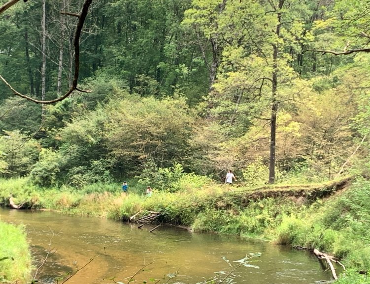 Hiking along  the Pine River on the Silver Creek Pathway