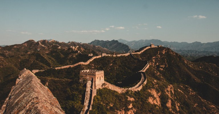 Damaged part of the great wall of China