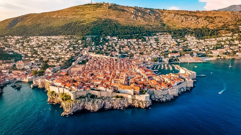 Dubrovnik seen during approach to airport