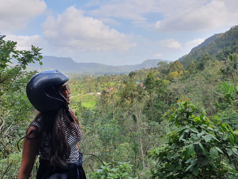 Me doing a day trip in Sidemen with a scooter that my friend hired