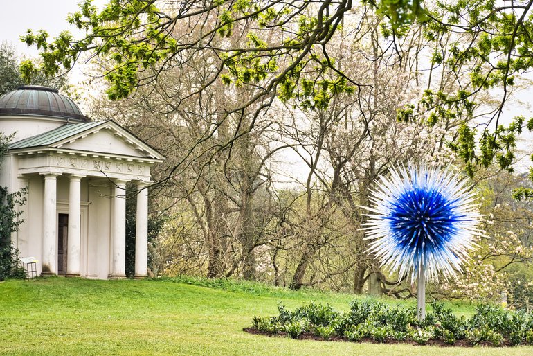 The Sapphire Star is one of the artworks incorporated into the gardens