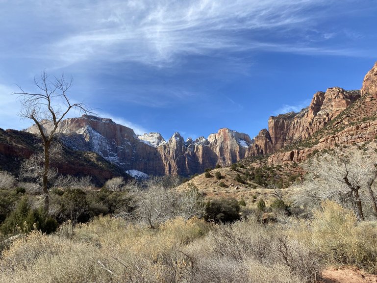 View from the Pa'rus Trail at Zion National Park