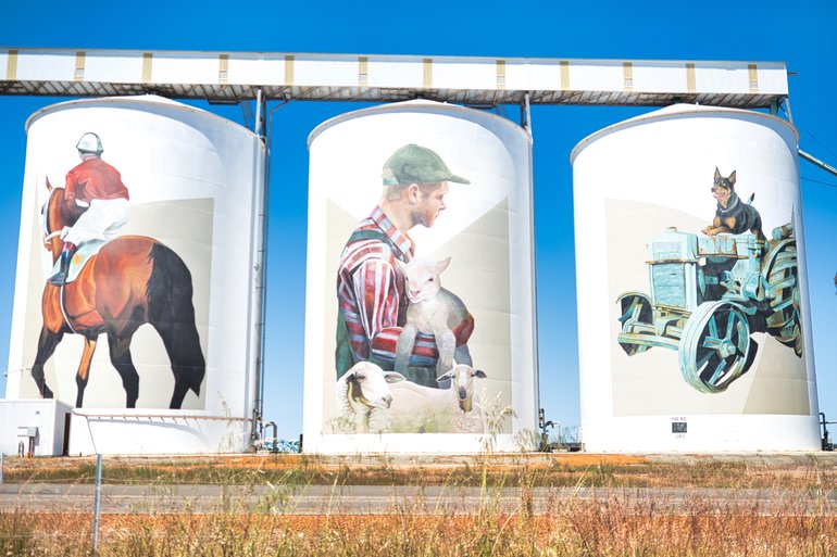 You can see what this town represents in its three silos.