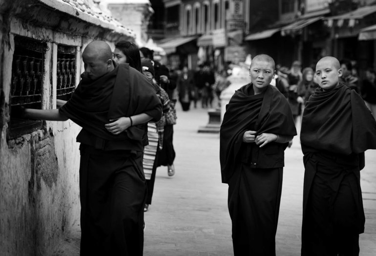Monks in Swayambhunath(Monkey Temple)