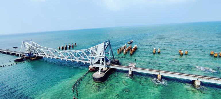 The Pamban Bridge in Rameshwaram