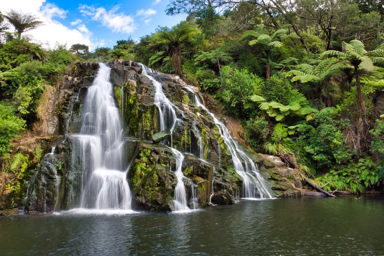 The beautiful Owharoa Falls in the Karangahake Gorge