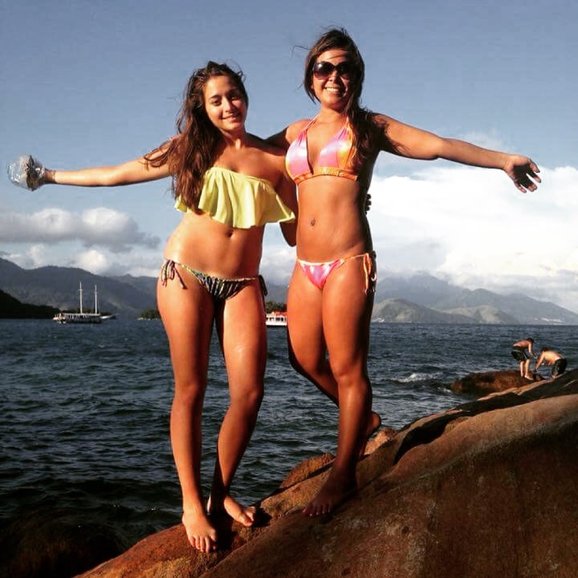 Bianca with our friend Salyna in Ilha Grande