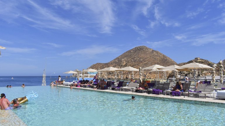 Breathless Resort Pool Overlooking Cabo Bay