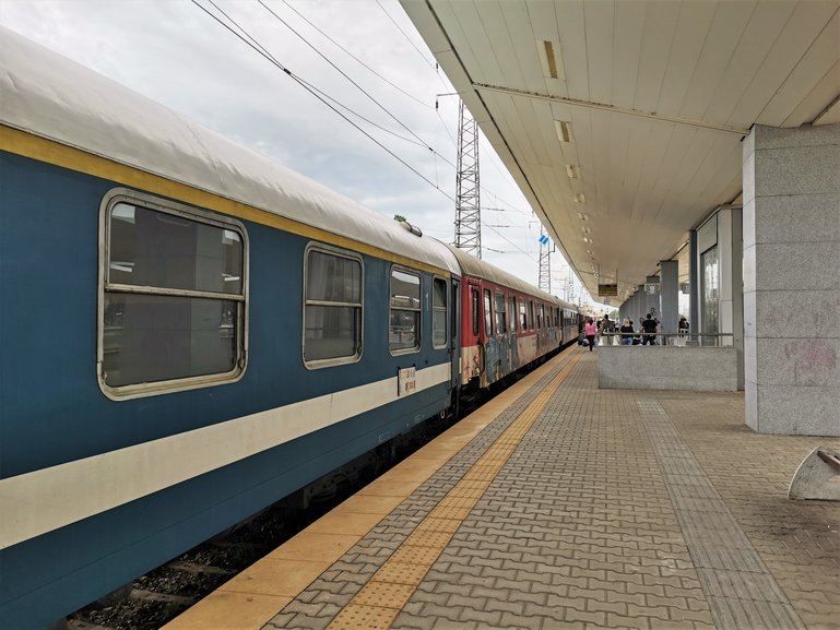 Train waiting at the platform in Sofia train station