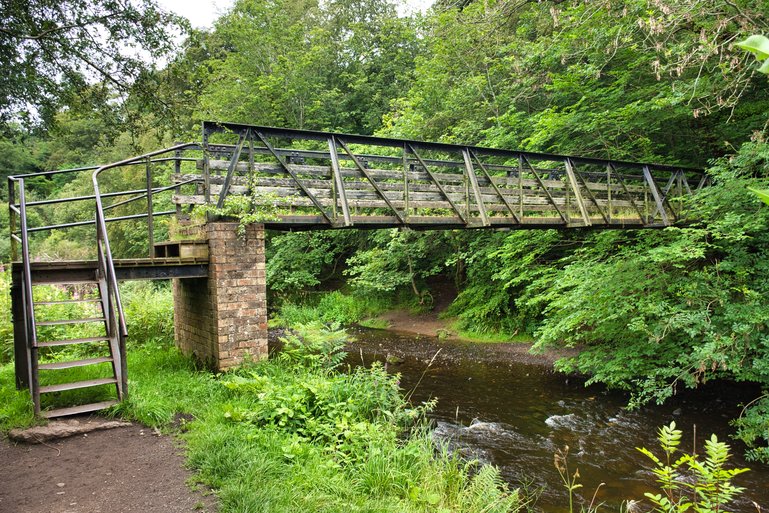 Cross over the river via the bridge to take you into the parkland