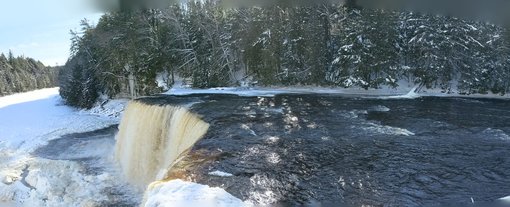 Winter camping at Tahquamenon Falls in MI's Upper Peninsula