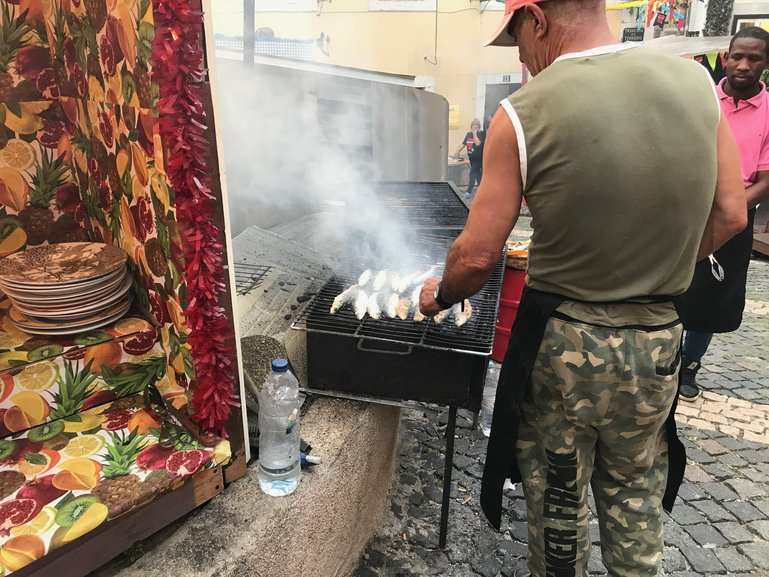 Grilling Sardines at Festas de Lisboa