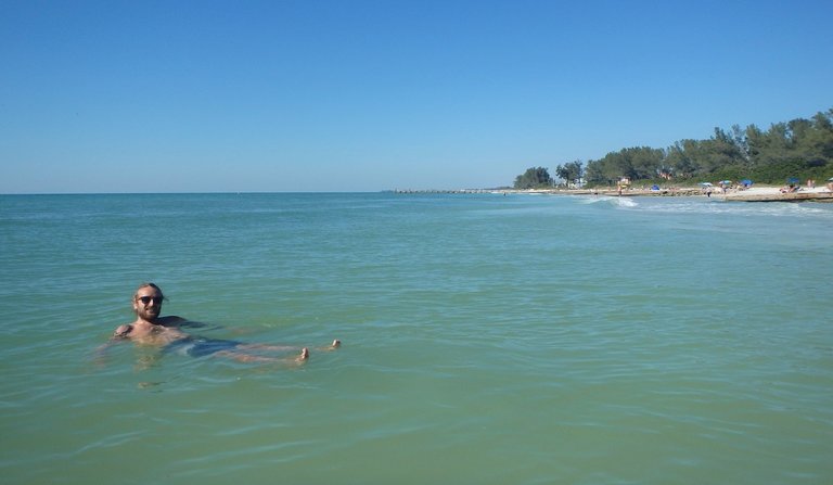 Rhys bobbing off of Bradenton Beach