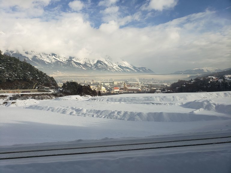 Train ride through Austria in January