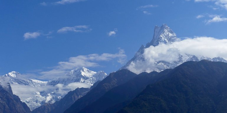 view on the himalayan mountains