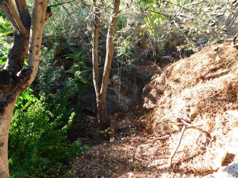 Ilissos riverbed and waterfall near Agia Fotini