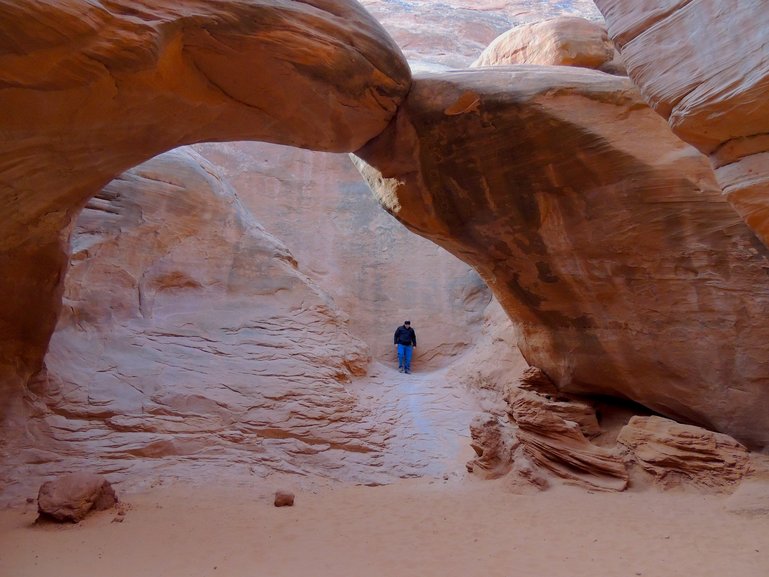 Papa Joe posing at Arches National Park