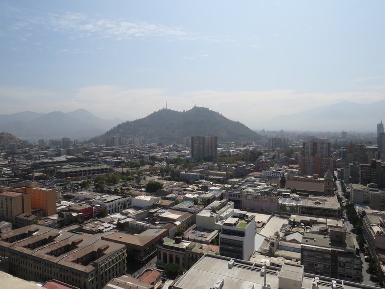 Beautiful view over hilly Santiago