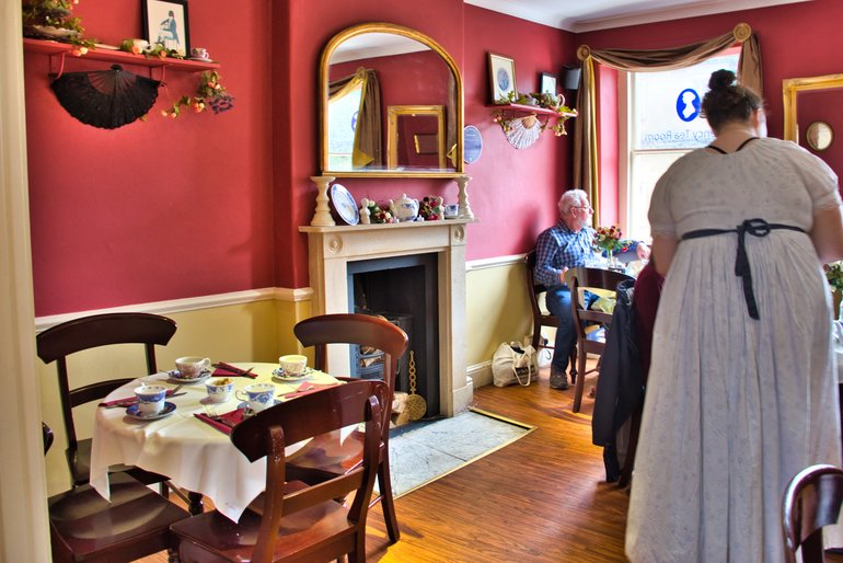 You can enjoy the Tearooms without paying for exhibition if you choose