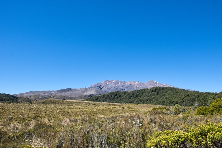 Mt. Ruapehu under blue skies
