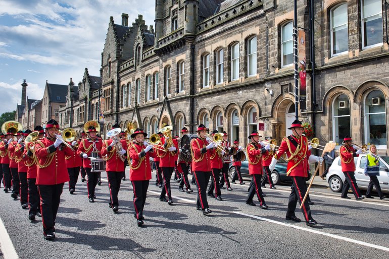 The New Zealand Army Band on a day off from the Edinburgh Tattoo. 