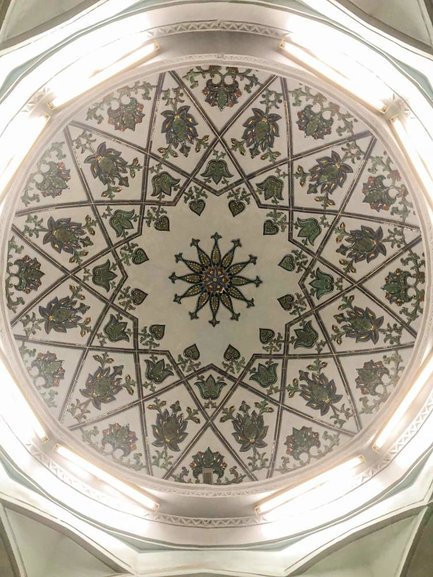 Stunning ceiling work at the Alisher Navoi metro station
