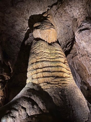 Stalagmite formation inside the Cavern