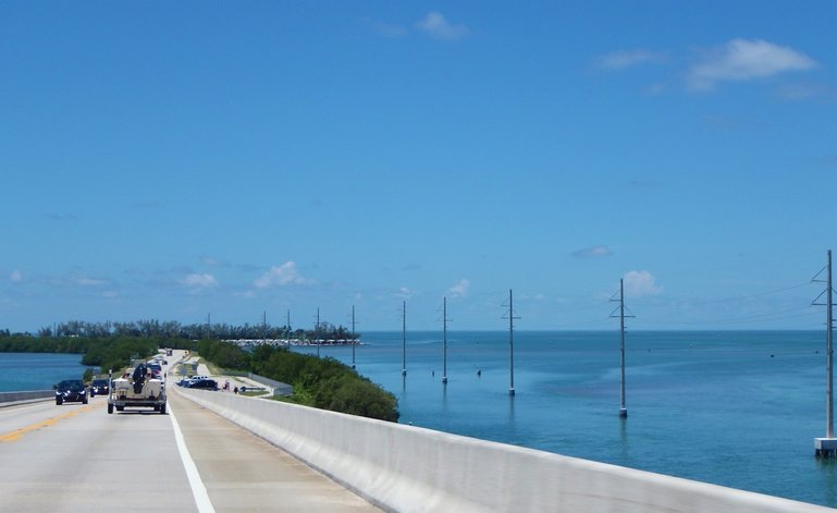 Driving down the Overseas Highway