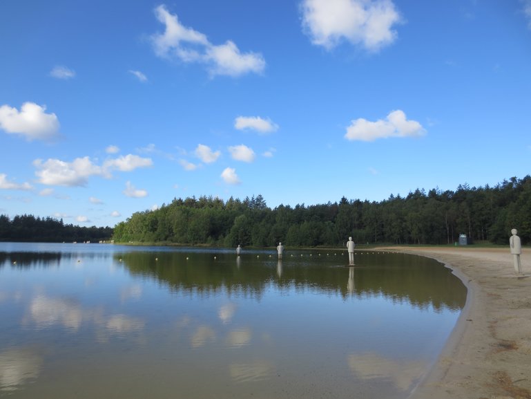 Heerderstrand, the beach and lake  surrounded by forest in Heerde, the Netherlands 