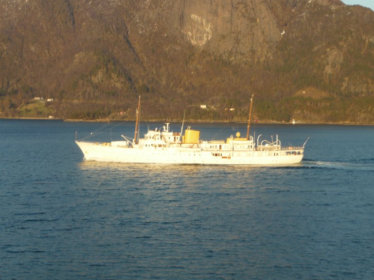 Passing the Royal Yacht