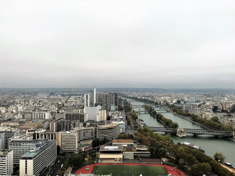View of Paris from the top of Eiffel tower