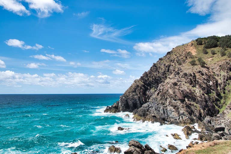 The rugged coastline of the most easterly point in Australia